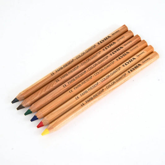 LYRA Colour Giants Unlacquered Pencils - 6 Assorted Colours