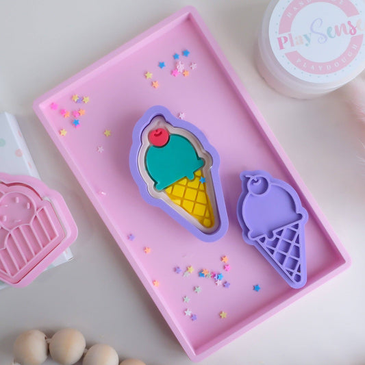 Eco Playdough Stamp | Ice Cream with cherry