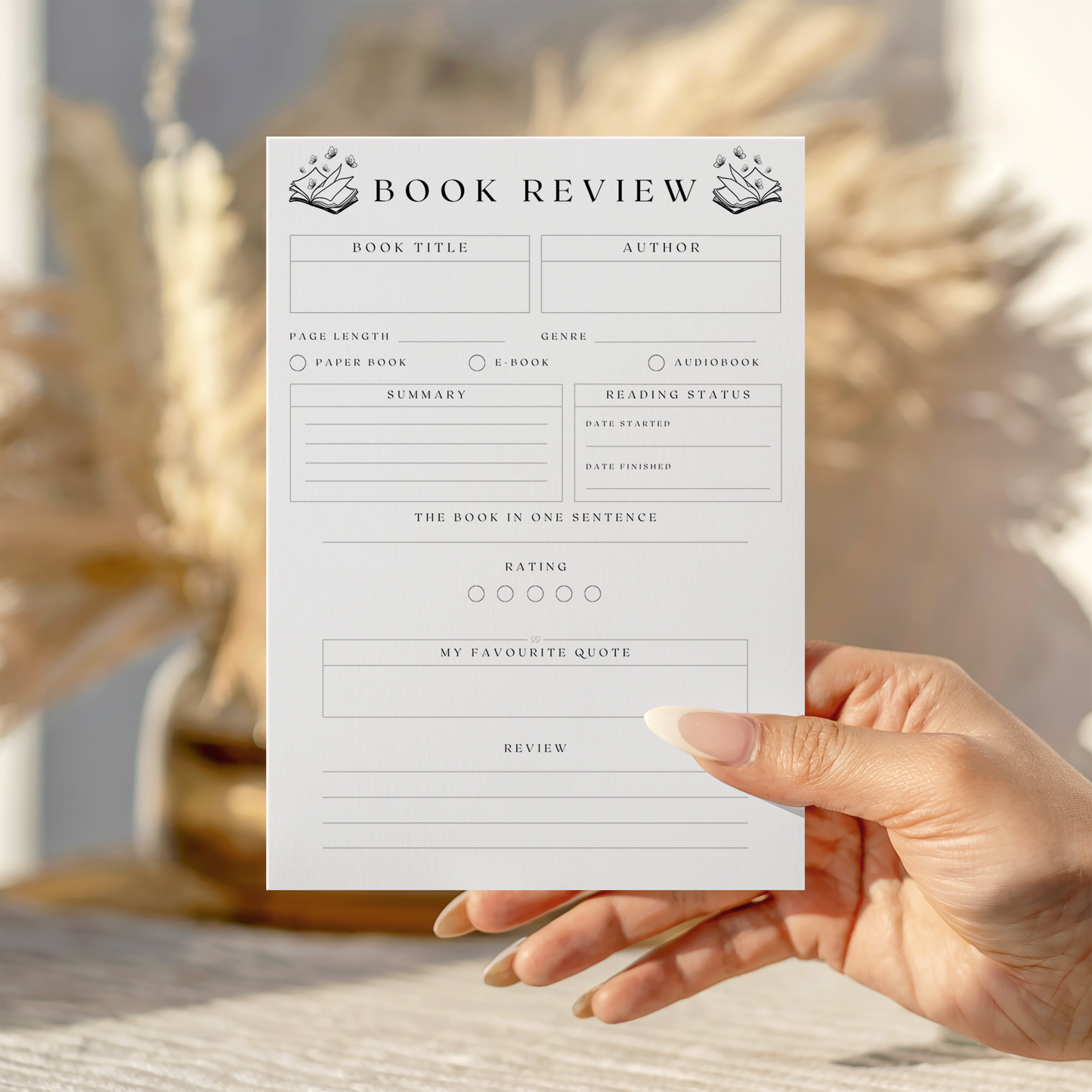 Simple 2 Book Review Notepad