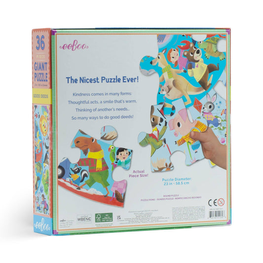 EeBoo 36 Pc Round Puzzle - Good Deeds