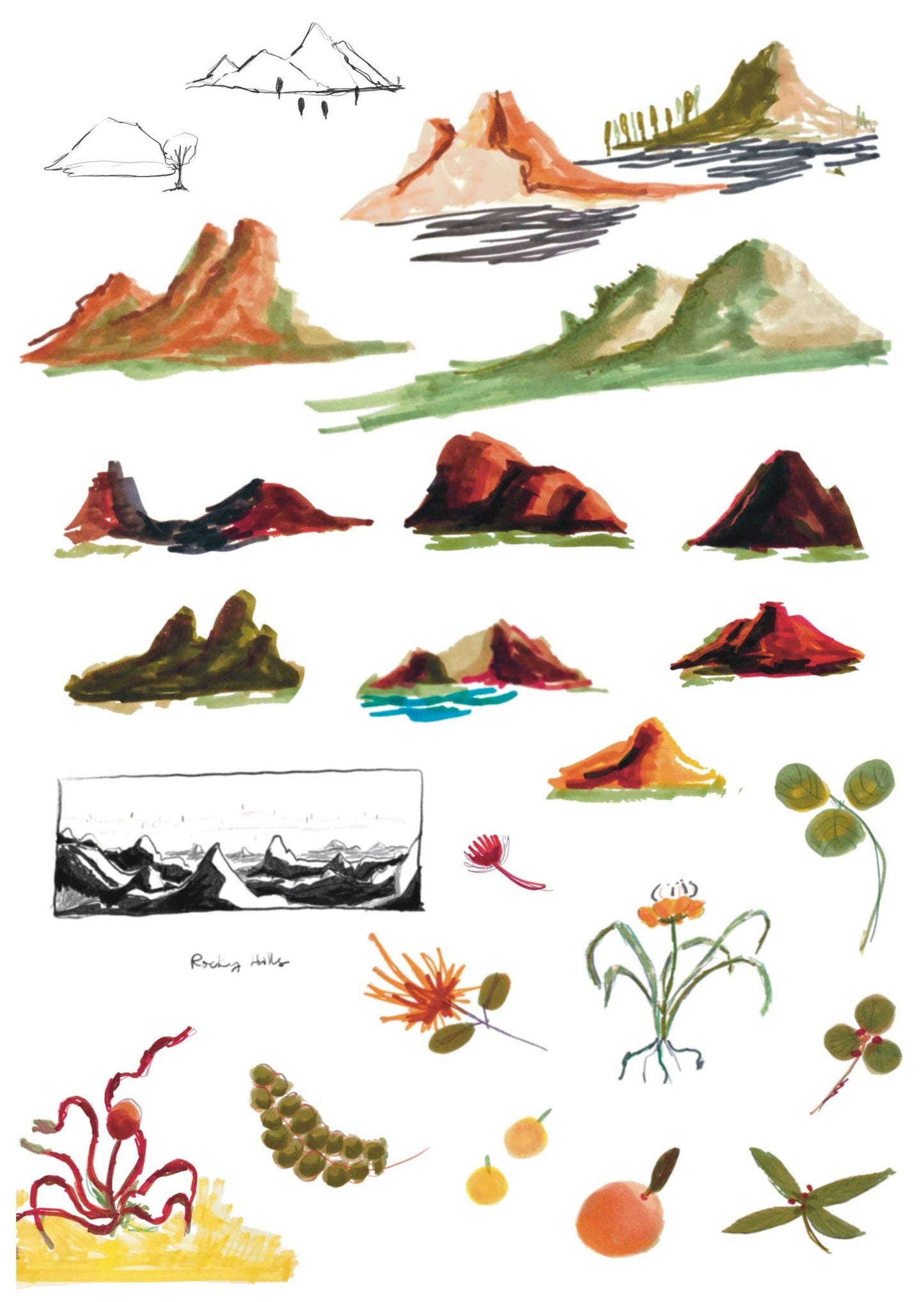 Mountains - Rub-on Stickers/ Transfer Stickers 025