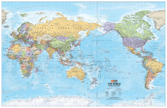 World Political Pacific-Centred Map