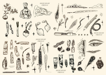 Waterproof Temporary tattoos Designed by Freda. E