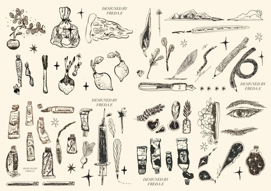 Waterproof Temporary tattoos Designed by Freda. E