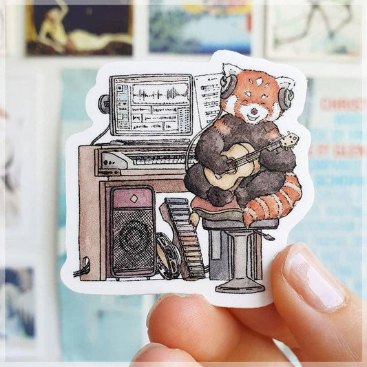Red Panda's Music Room - Vinyl Sticker