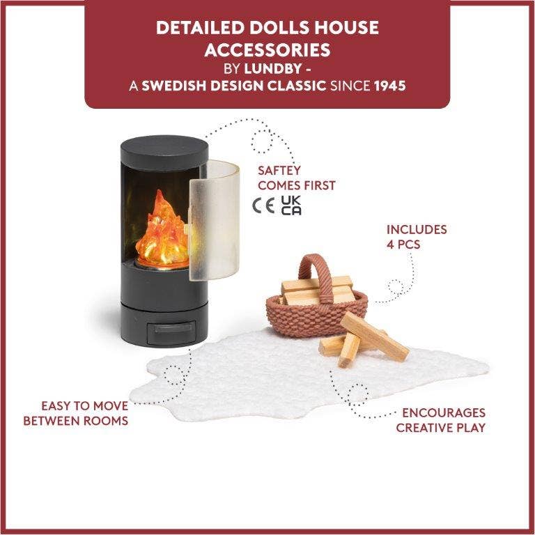 Lundby Doll House Accessories - Fireplace Set