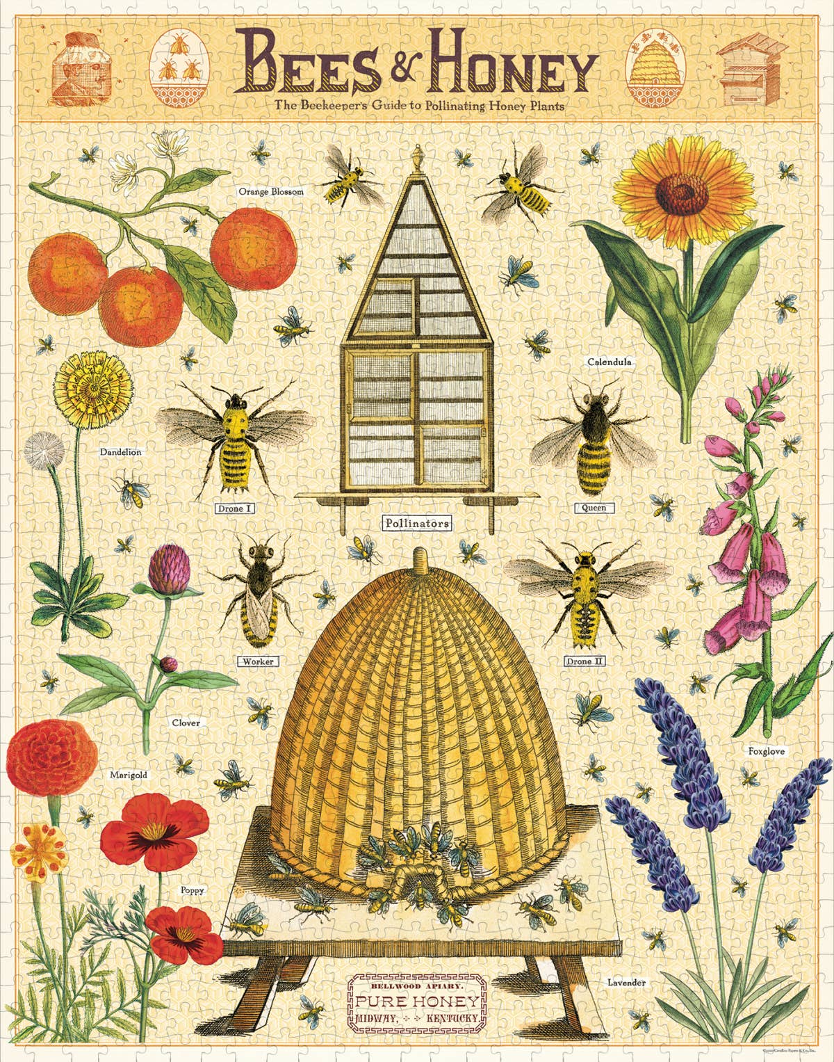 Cavallini - 1000 Pc Puzzle Bees and Honey