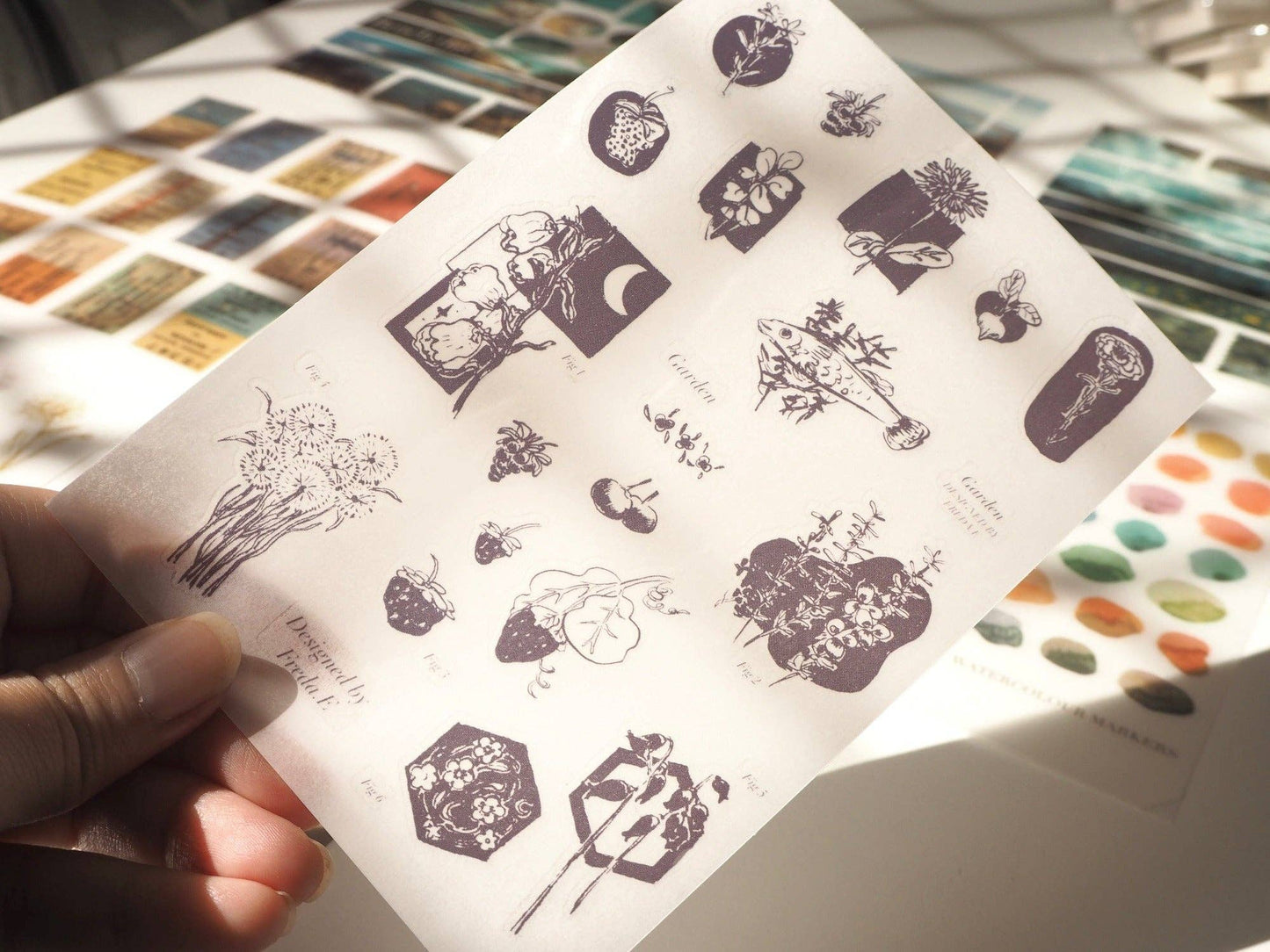 Garden Flowers - Rub-on/ Transfer stickers 033