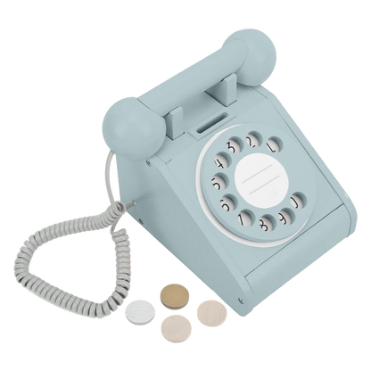 Imagine That Wooden Rotary Telephone, Aqua Green