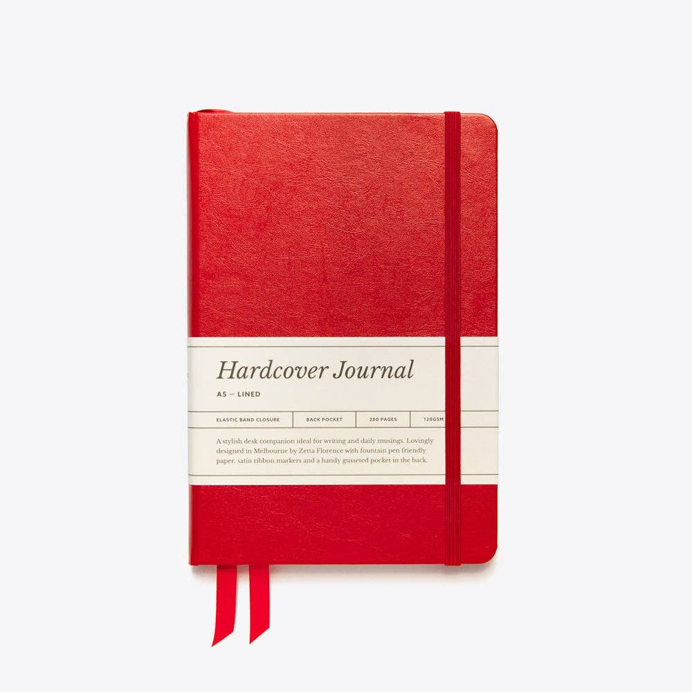 Lined Hardcover Elastic Journal - A5