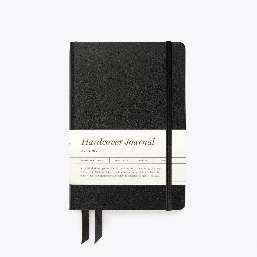 Lined Hardcover Elastic Journal - A5