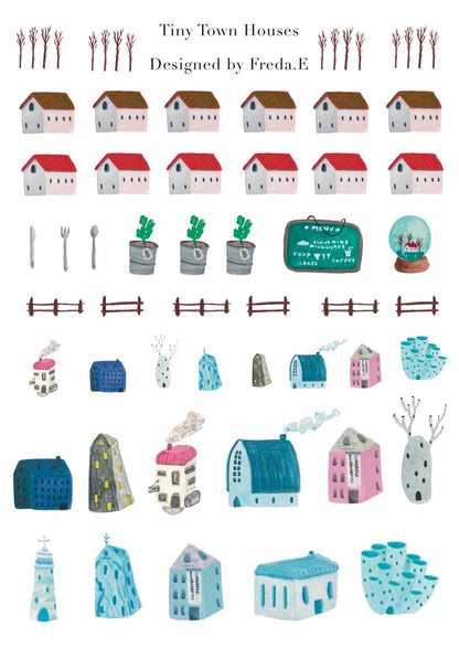Tiny Town Houses - Rub-on Stickers/ Transfer Stickers 018