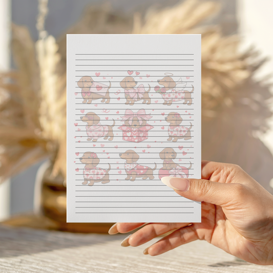 Dashchund Valentines Dog Notepad