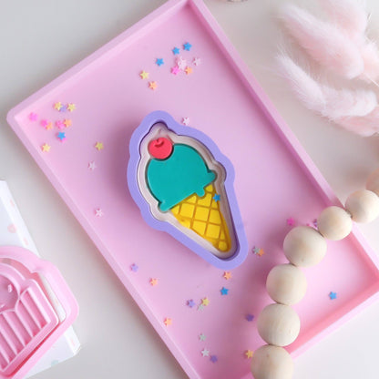 Eco Playdough Stamp | Ice Cream with cherry