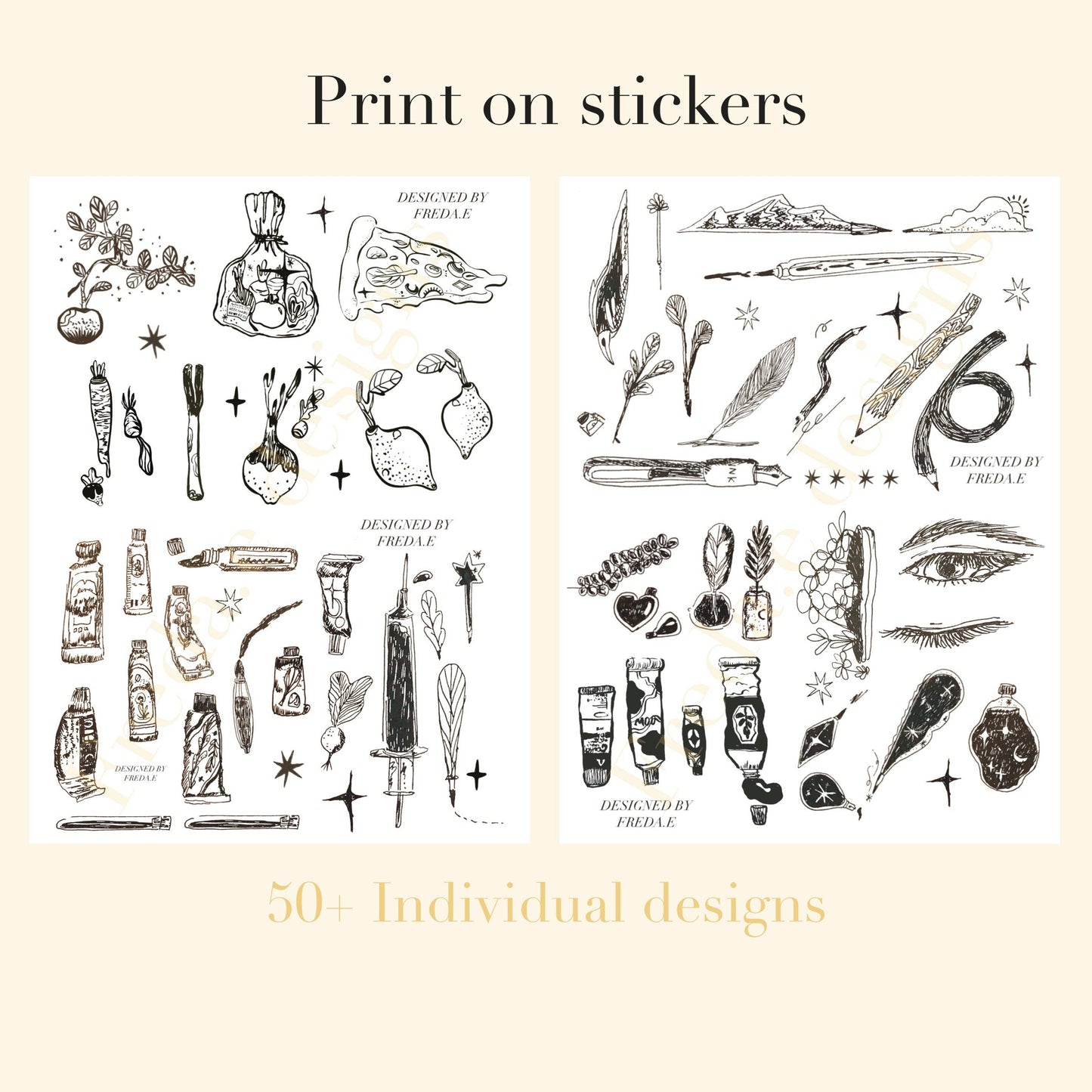 Groceries and Apothecary paint tubes - Rub-on Stickers/ Transfer Stickers 003