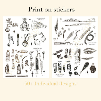 Groceries and Apothecary paint tubes - Rub-on Stickers/ Transfer Stickers 003