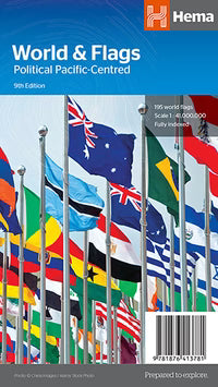 World & Flags Political Pacific-Centered Map