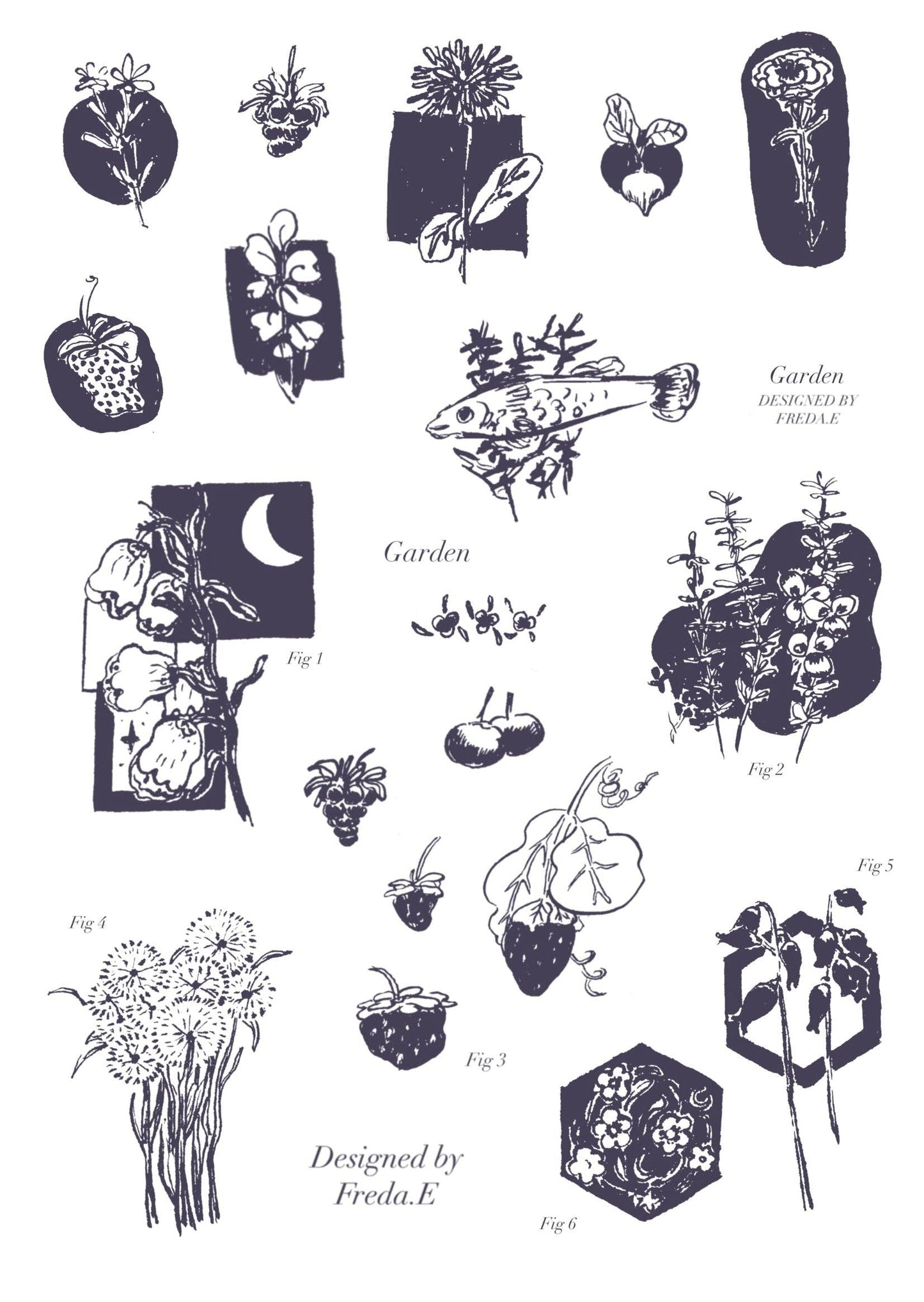 Garden Flowers - Rub-on/ Transfer stickers 033