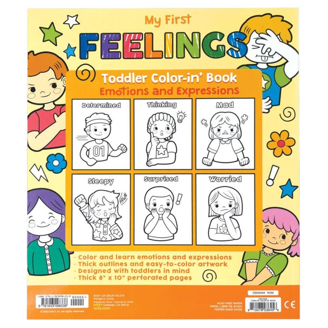 Ooly Colour-in' Book Toddler- Feelings