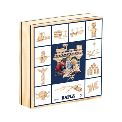 KAPLA Blocks: Building Planks (100, Natural, In Wooden Box)
