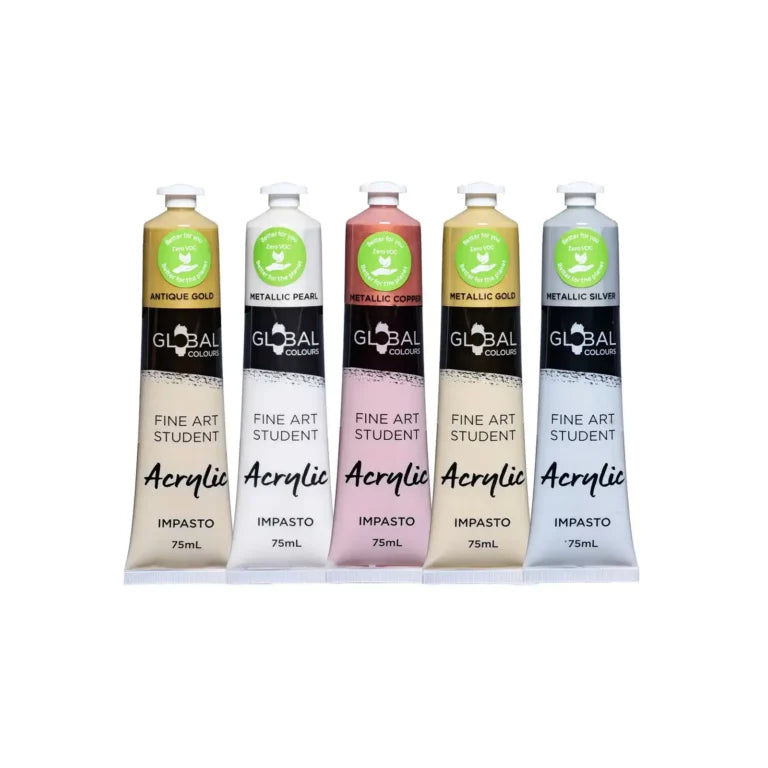 Acrylic Paint Set | Metallic 5 Colour (75ml)