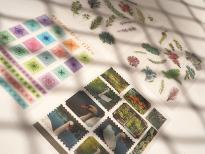 Goauche Flowers- Rub-on Stickers/ Transfer Stickers