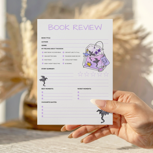 Fantasy Reader Book Review Notepad