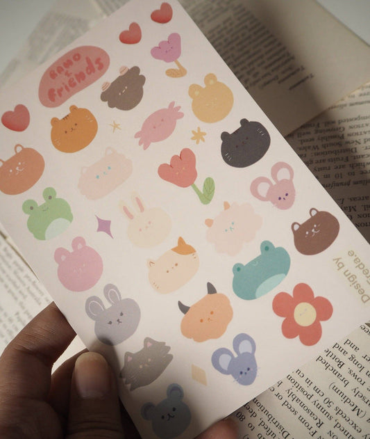 Character sheet - Rano and friends sticker sheet