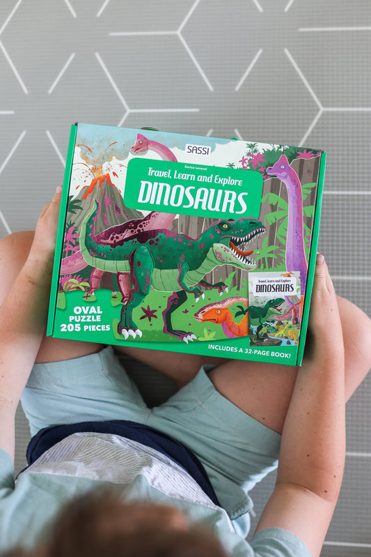 Puzzle and Book Set - Dinosaurs, 205 pcs