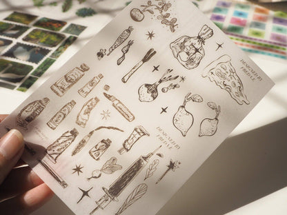 Groceries and Apothecary paint tubes - Rub-on Stickers/ Transfer Stickers 003