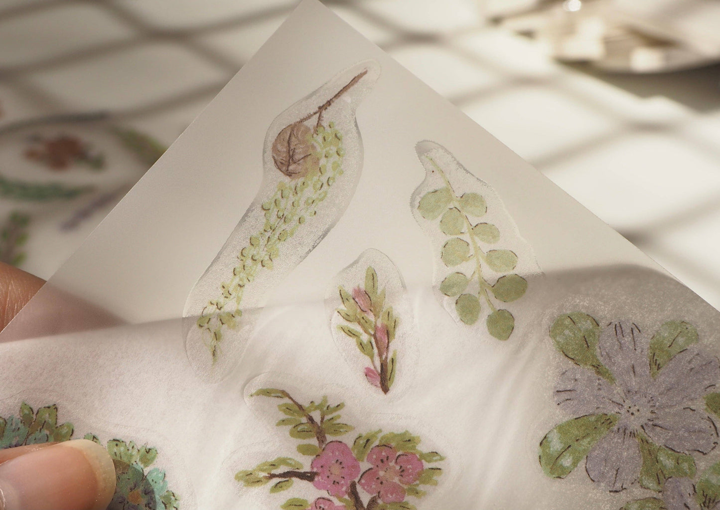 Goauche Flowers- Rub-on Stickers/ Transfer Stickers