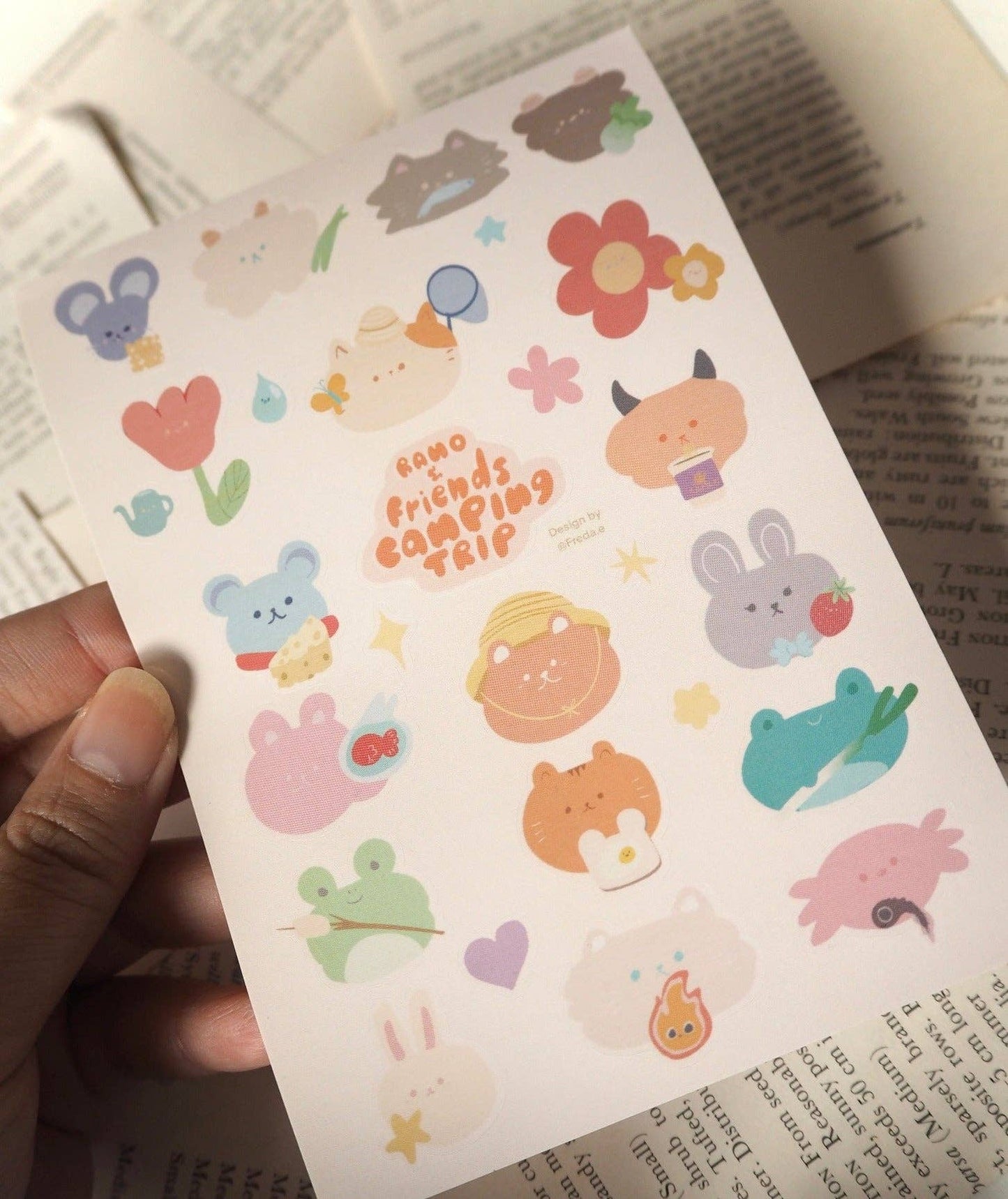 Camping trip!! - Rano and friends sticker sheet