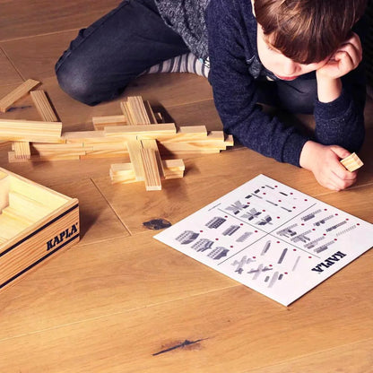 KAPLA Blocks: Building Planks (100, Natural, In Wooden Box)