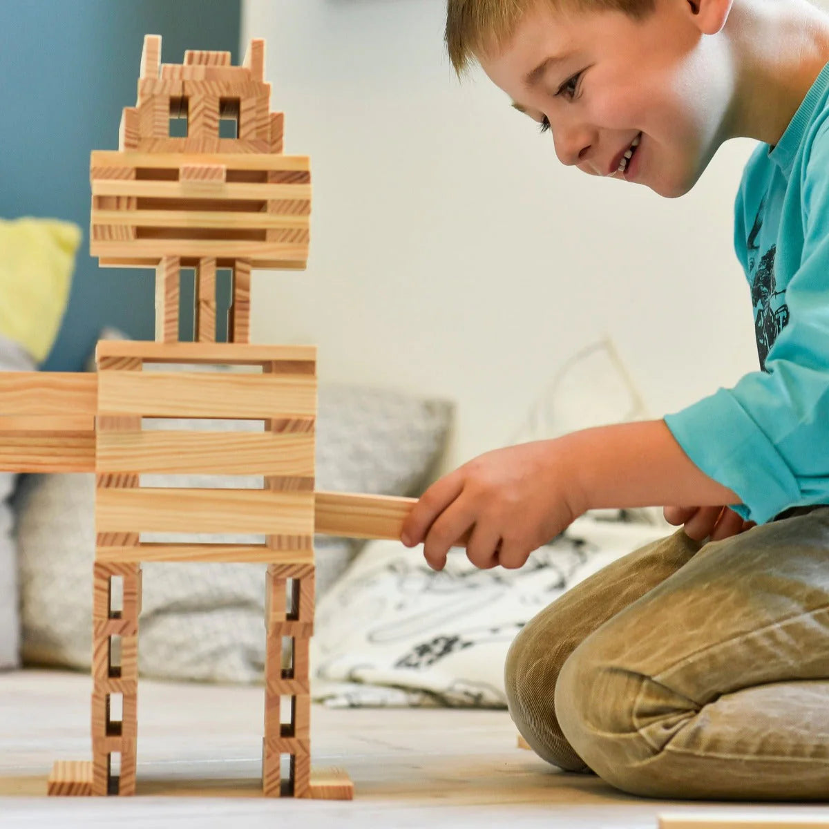 KAPLA Blocks: Building Planks (100, Natural, In Wooden Box)