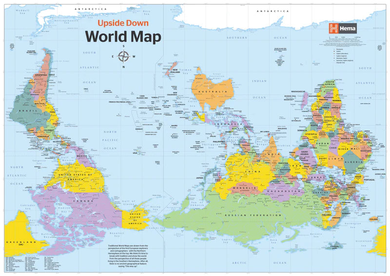 Upside Down World Map