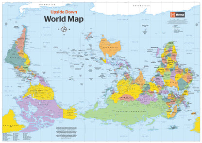 Upside Down World Map